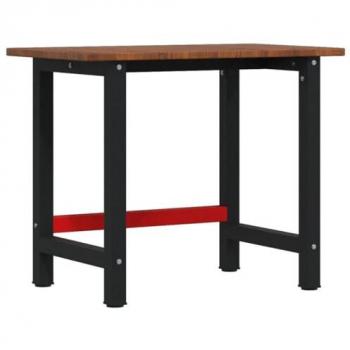Table de travail en bois de chêne massif marron foncé