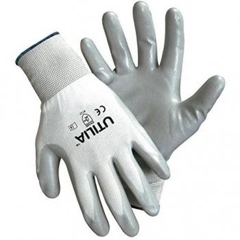 Guanti da lavoro grigi in nylon/nitrile Utilia, taglia 6, confezione da 12 paia