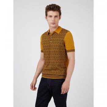 Polo Ben Sherman de Jacquard Mostaza