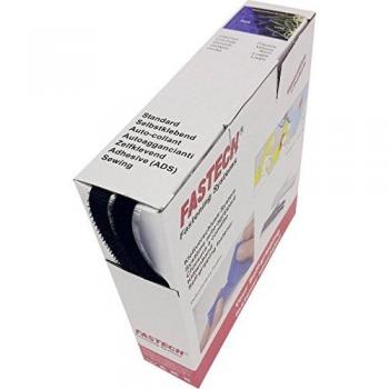 FASTECH® B10-SKL999910 Nastro a strappo per incollaggio colla a caldo, Lato morbido e lato rigido, 10 m x 10 mm, Nero