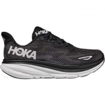 HOKA Men's Clifton 9 Road Running Shoes, Black/White, Size 10.5