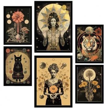 Estilo Nacnic Enigma: 6 Pósteres Surrealistas con Marco Negro