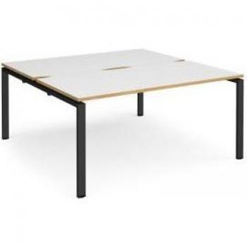 Compact Dual‑Seat Sliding Top Desk – 1600 × 1200 mm, Black