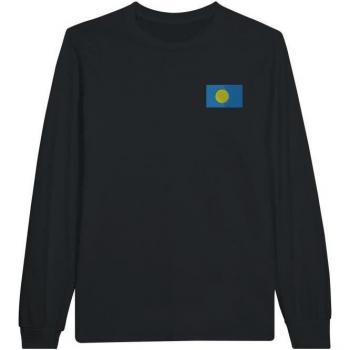 PixelForma Drapeau des Palaos Langarm Top – 100 % Bio-Baumwolle