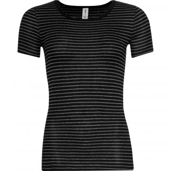 Feinripp-Modelle: Pompadour Unterhemd ½ Arm, Schwarz/Grau, Größe 38