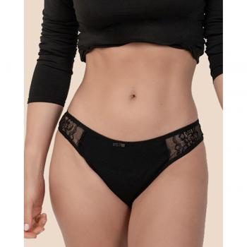 FreeU Agadir Pack de 2 Bragas Menstruales de Bambú en Color Negro Talla L (40-42) con Flujo Abundante y 4 Capas Absorbentes