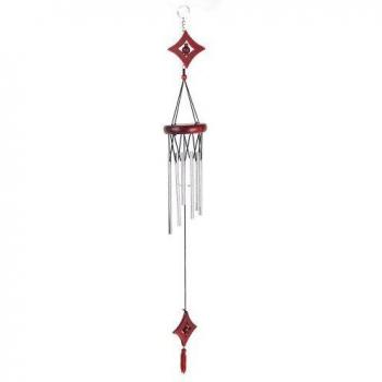 Carillon de vent en métal et bois 20 pouces pour décoration