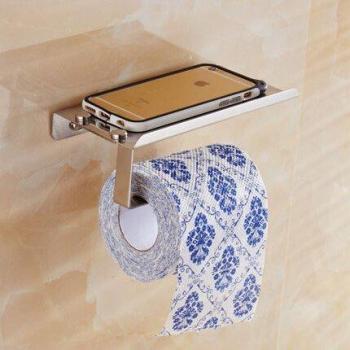 Stainless Steel Toilet Paper Holder with Towel Roll Storage