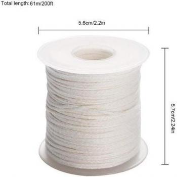Rollo de 200 pies de mecha de vela blanca de algodón para DIY
