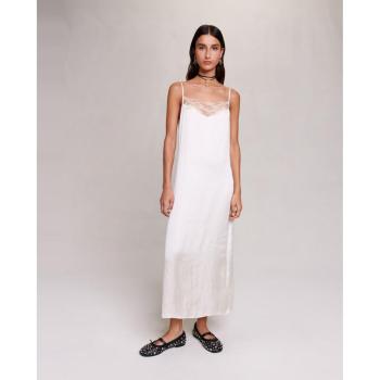Maje Lace Trim Maxi Slip Dress – Ecru – Size 38 FR / 6 US