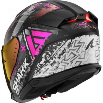 SHARK Skwal i3 Jet Hellcat, Casque moto, Lady Mat Noir-Chrome-Violet KUV
