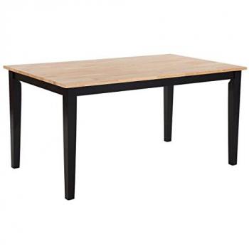 Mesa de Comedor Beliani Georgia Negra 150x90cm Pata Madera Escandinava