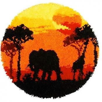 DIY Elephant Sunset Carpet Set