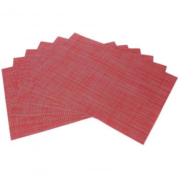 Gonove Washable Vinyl PVC Placemats Set of 6 (Light Red)