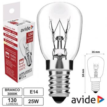 Lâmpada 25W E14 230V 300ºC AVIDE para Fornos
