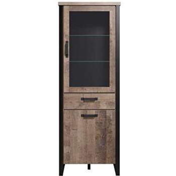 Vitrina decorativa Emile 2 puertas y 1 cajón de vidrio