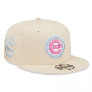 Casquette Snapback New Era Chicago Cubs Patch Pastel Beige S/M