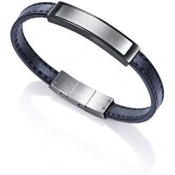 Pulsera Viceroy de acero y piel azul 75060P01010