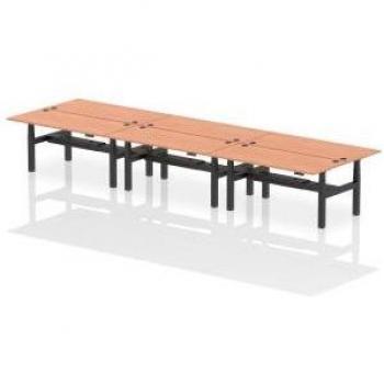 Air Back-to-Back 1800 x 800mm Height Adjustable 6 Person Bench Desk