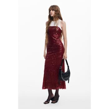 Desigual, Vestido midi feminino, Vermelho, XS