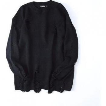 Korean Vintage Ripped Hole Sweater