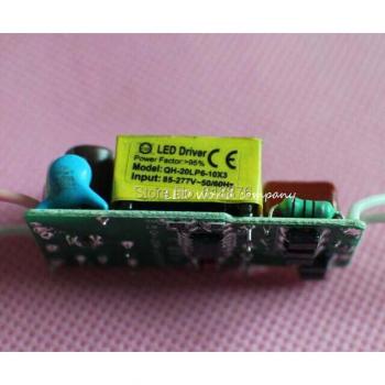 2pcs 85-265V Input DC18-33V 600mA Power Driver for 6-10X 3W High Power LED Light