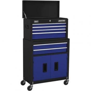 Rollcab Combination, Sealey, 6 Drawer with Ball-Bearing Slides, Blue (AP22B)