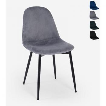 AHD Modern Dining Chair – Grau, Samt, luxuriöses Design für Küche & Bar