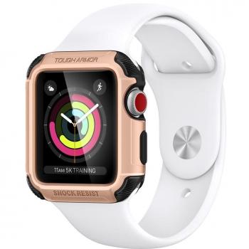 Spigen Coque Apple Watch 42mm Tough Armor 2 Résistante Anti-Chute Anti-Choc Blush Gold Protection Ultime