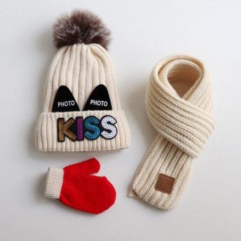 Thick Knit Baby Hat, Scarf, and Gloves