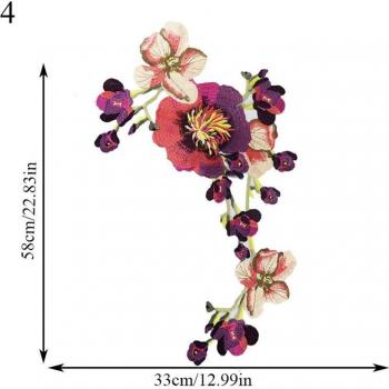 High‑Grade Cheongsam Badge: Peony Lace Sticker – Single Unit