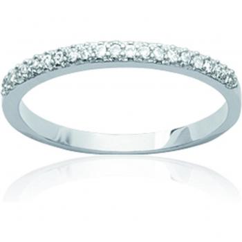 Rhodium-Plated Silver Ring 'Pour la Vie'