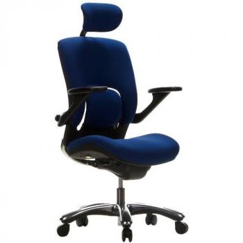 Siège de bureau ergonomique VAPOR LUX en tissu bleu