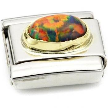 Nomination Composable Classic OVAL Edelsteine aus Edelstahl und 18K-Gold