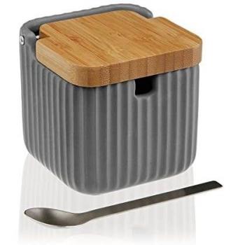 Grayscale Ceramic Sweetener Container