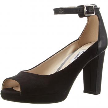 Botín Clarks Kendra Ella, Atado al Tobillo para Mujer, Negro (Black Combi Sde), 41.5 EU