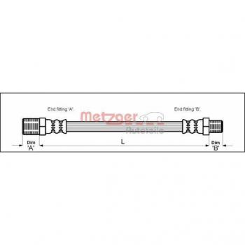 METZGER 4115148 Bremsschlauch für ROVER GBH249 ADU6450