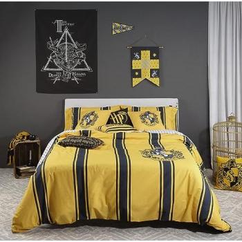 Funda Nórdica Hufflepuff Rayas 175 Hilos 260 x 240 cm