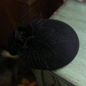 Chapeau Fedora d’automne en laine pure – femme, maille florale, boîte à pilules