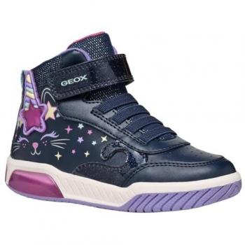 Baskets montantes pour filles Geox J INEK GIRL bleu 28