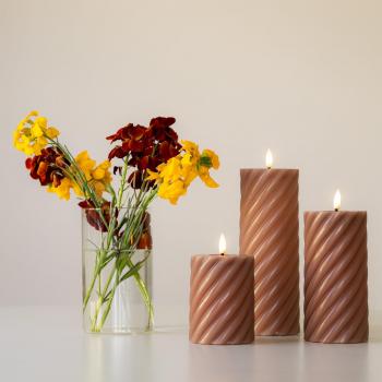 Kastanj LED Blockljusset 3-pack Ø7,5 cm