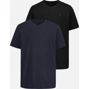 Maglietta basic scollo a V 2 pack uomo nero 3XL cotone JP1880
