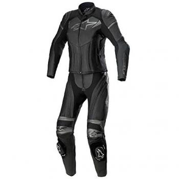 Alpinestars Stella GP Plus Ladies Two Piece Tuta in pelle per moto Nero Grigio 50