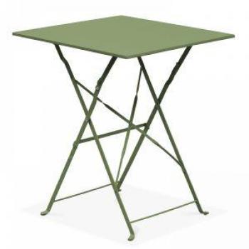 Table pliante bistrot en acier vert cactus