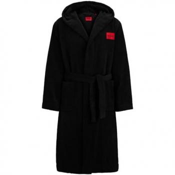 HUGO Herren Bademantel »Terry Gown mit Kapuze«, Schwarz, XXL