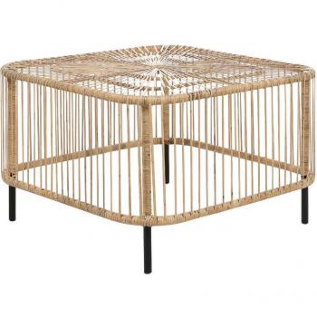 Tavolino rettangolare moderno effetto marmo gambe in metallo bianco nero 77 x 47 cm Gloster