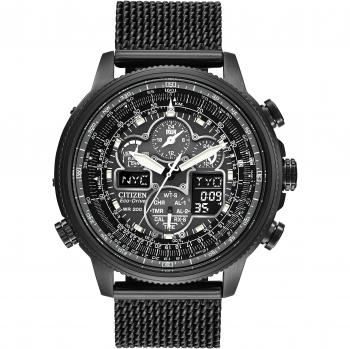 Citizen JY8037‑50E Navihawk A‑T Black IP-Plated Eco-Drive