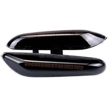 Clignotants LED effet séquentiel latéraux pour BMW modèle E46, E36, E60, E61, E90, finition noire