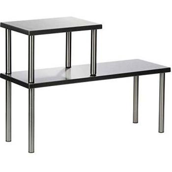 Scaffale da cucina in acciaio inox a 2 piani