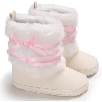 Baskets pour bébés en fausse fourrure, semelles souples et antidérapantes